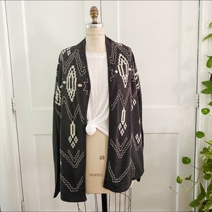 Lucky Brand Open Printed Cardigan
